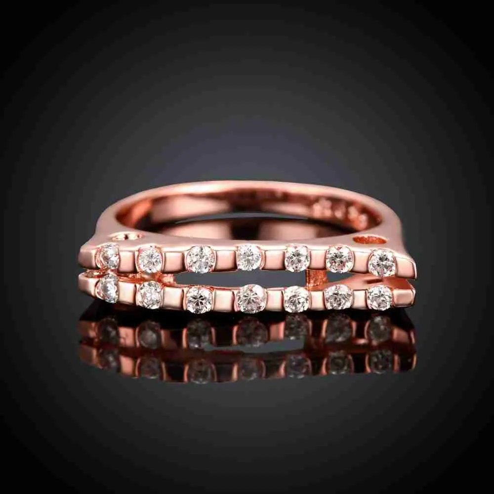 Austrian Crystal rings Parallel lines anel feminino Elegant ELY