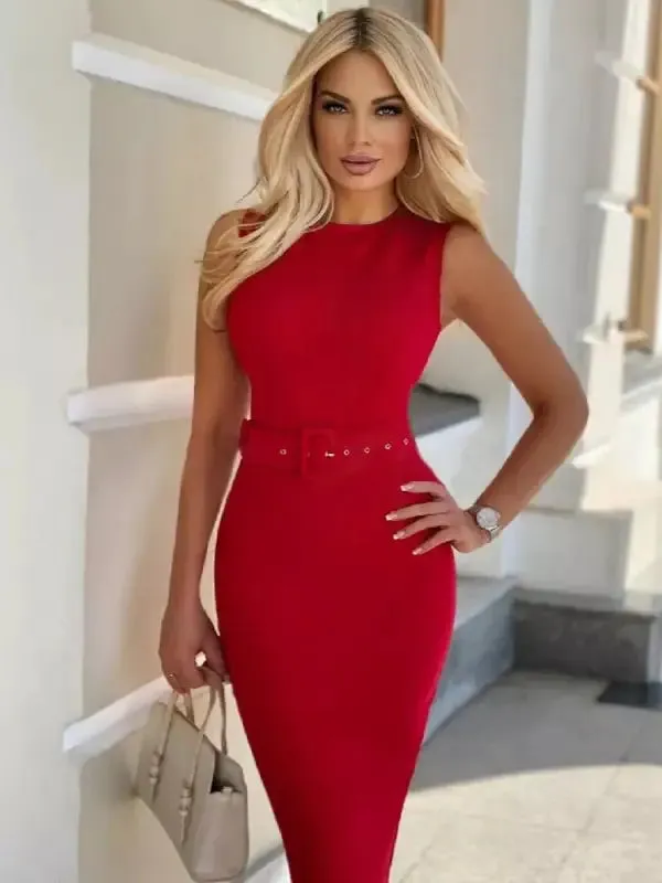 Bandage Elegant Dress with Belt