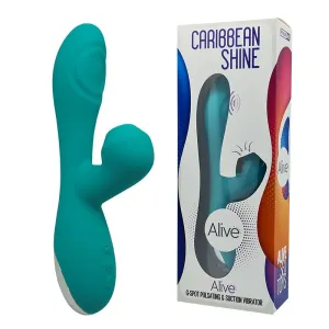 Caribbean Shine Pulsing Dual Stimulator - Blue