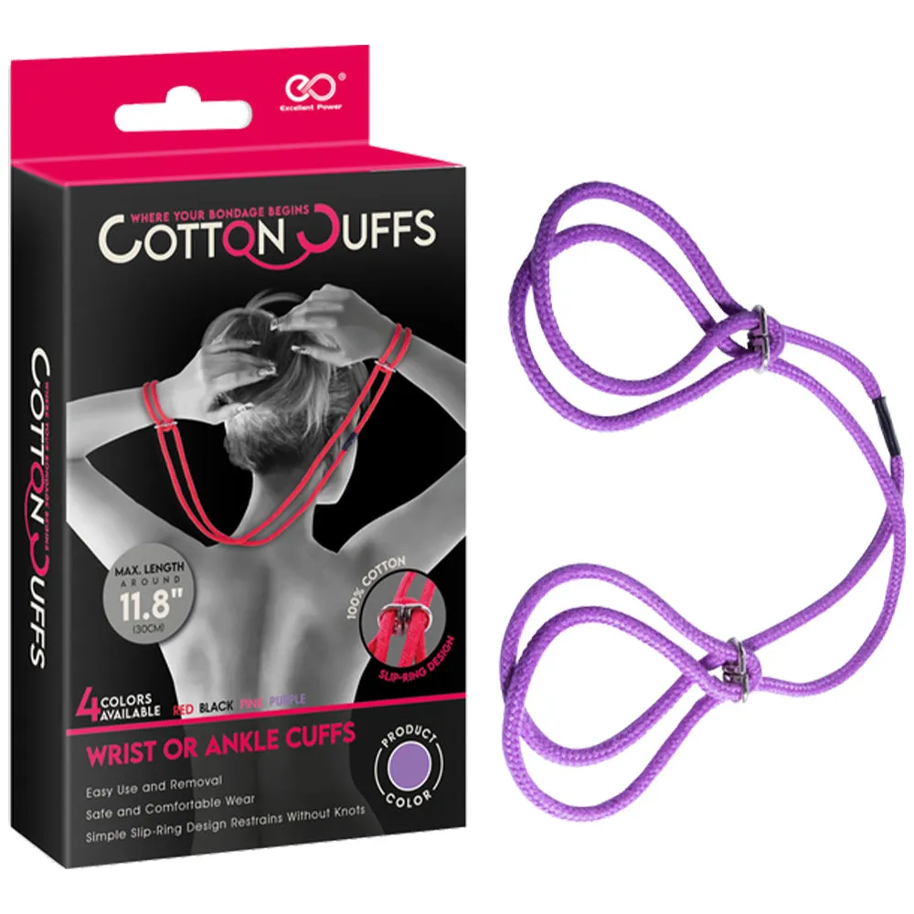 Cotton Cuffs Adjustable Hand Ankle Restraints Handcuffs Bondage