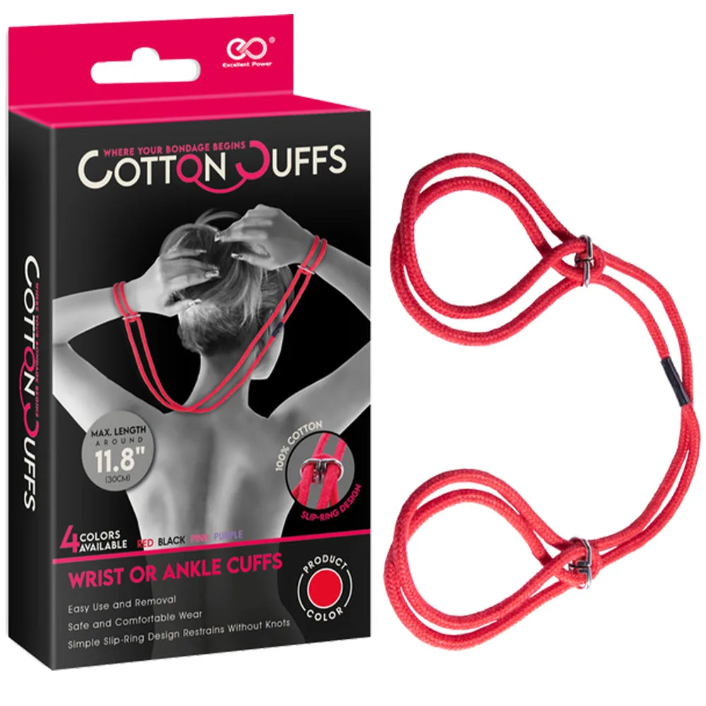 Cotton Cuffs Adjustable Hand Ankle Restraints Handcuffs Bondage