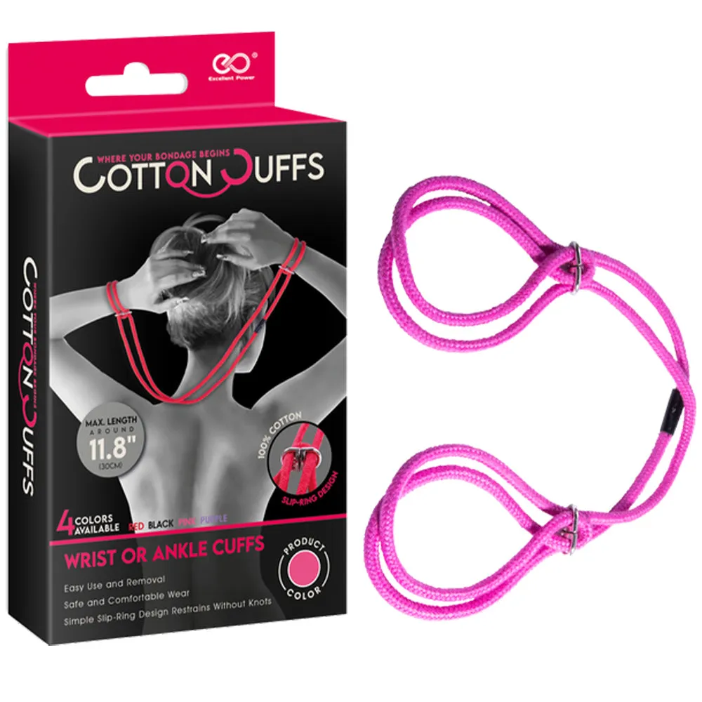 Cotton Cuffs Adjustable Hand Ankle Restraints Handcuffs Bondage