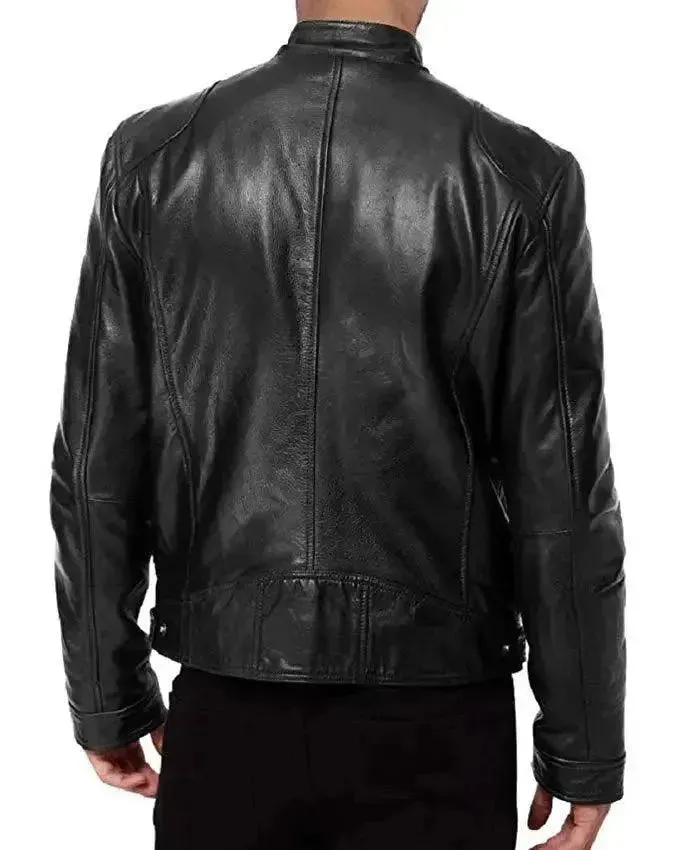 Elegant Slim Fit Men Leather Jacket