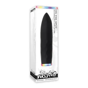 Evolved On The Spot Light-Up Rechargeable Silicone Bullet Vibrator Black