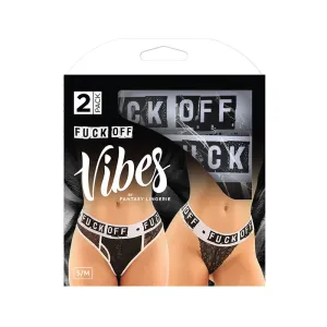 Fantasy Lingerie Vibes Fuck Off Buddy Pack Lace Boyfriend Brief & Lace Thong Black White L/XL
