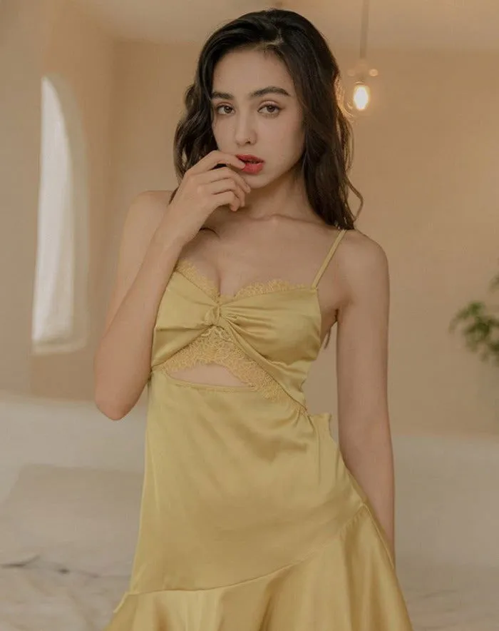 French Elegant Ruffles Lace Nightgown