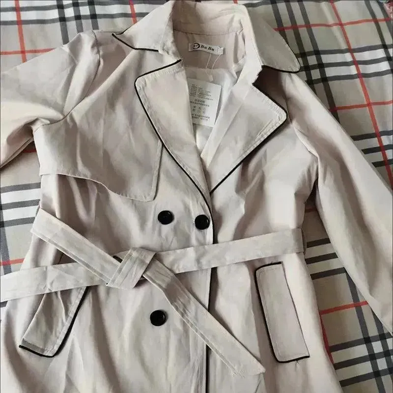 High-Quality Mid-Length Trench Coat Women