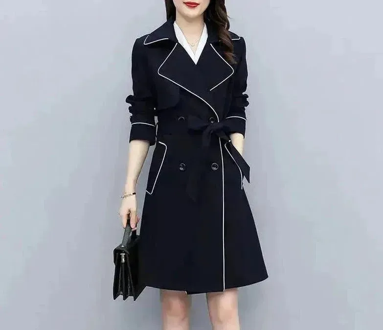 High-Quality Mid-Length Trench Coat Women