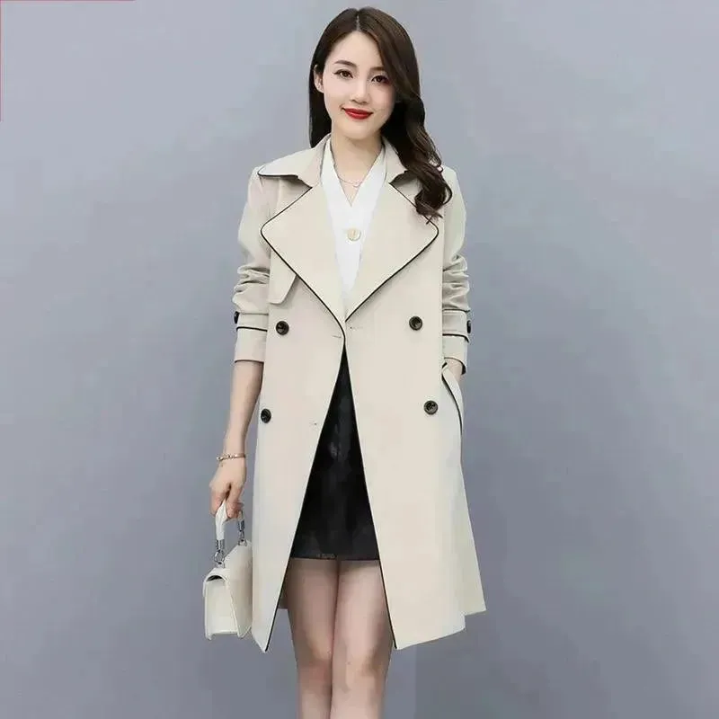 High-Quality Mid-Length Trench Coat Women
