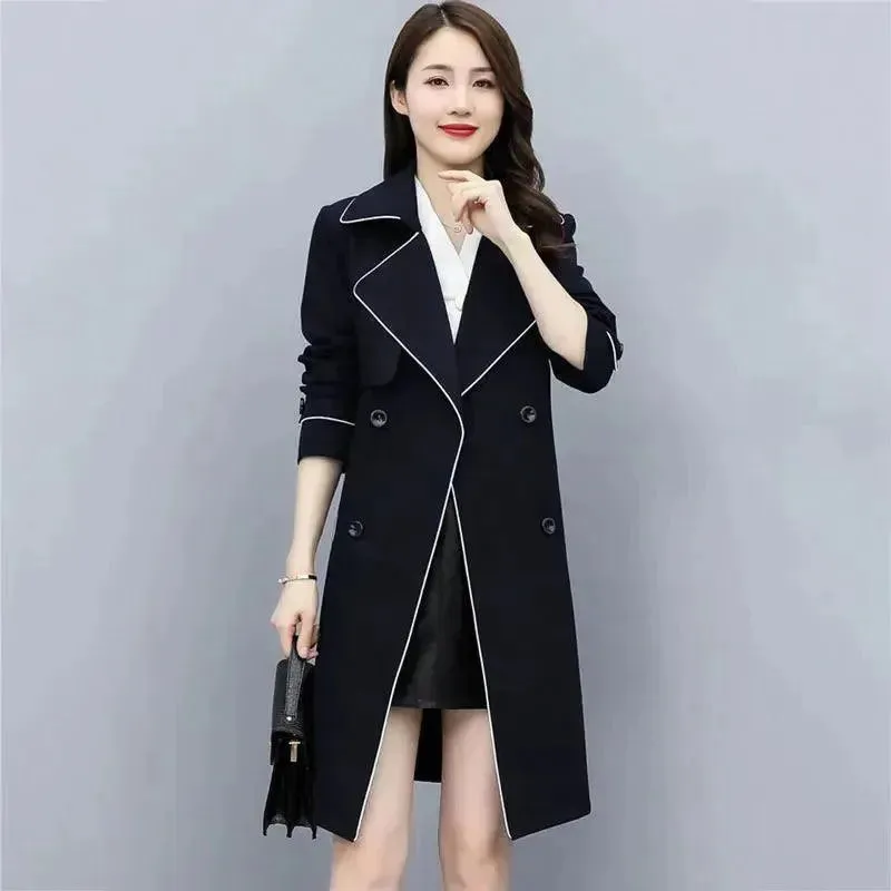 High-Quality Mid-Length Trench Coat Women
