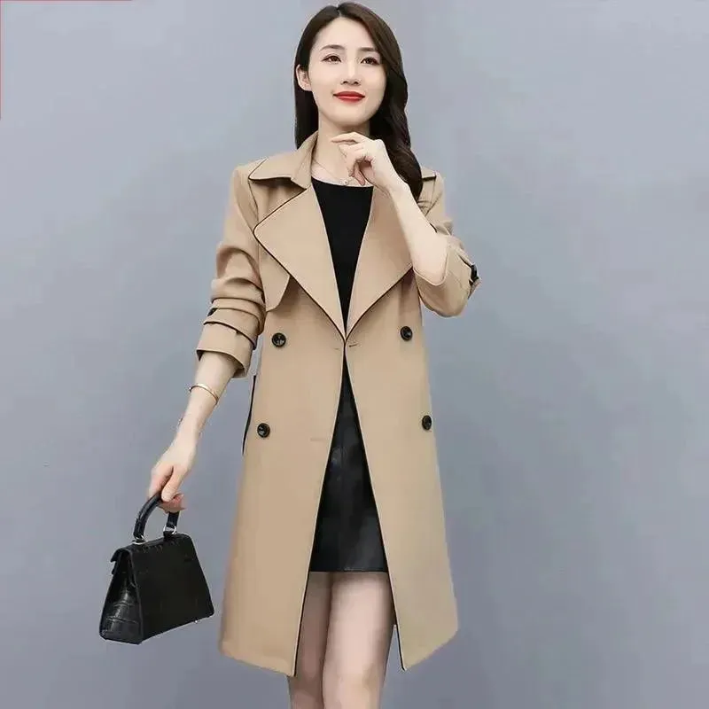 High-Quality Mid-Length Trench Coat Women