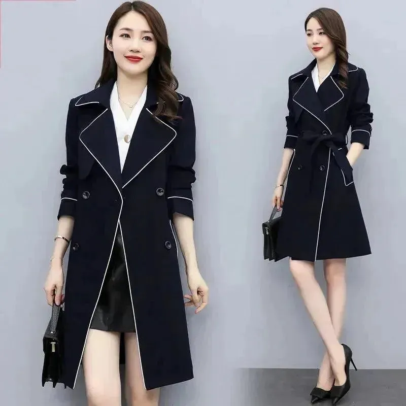 High-Quality Mid-Length Trench Coat Women
