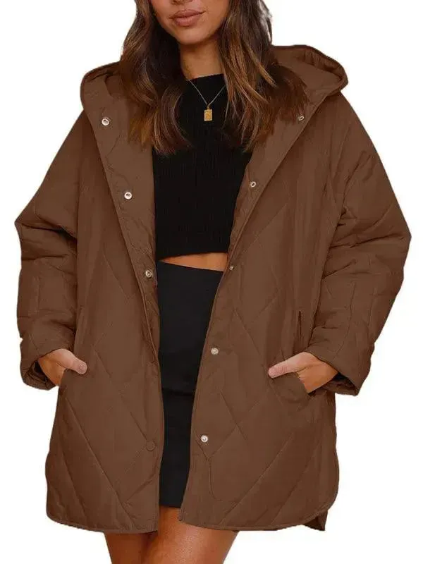 Hooded Quilted Coat Women