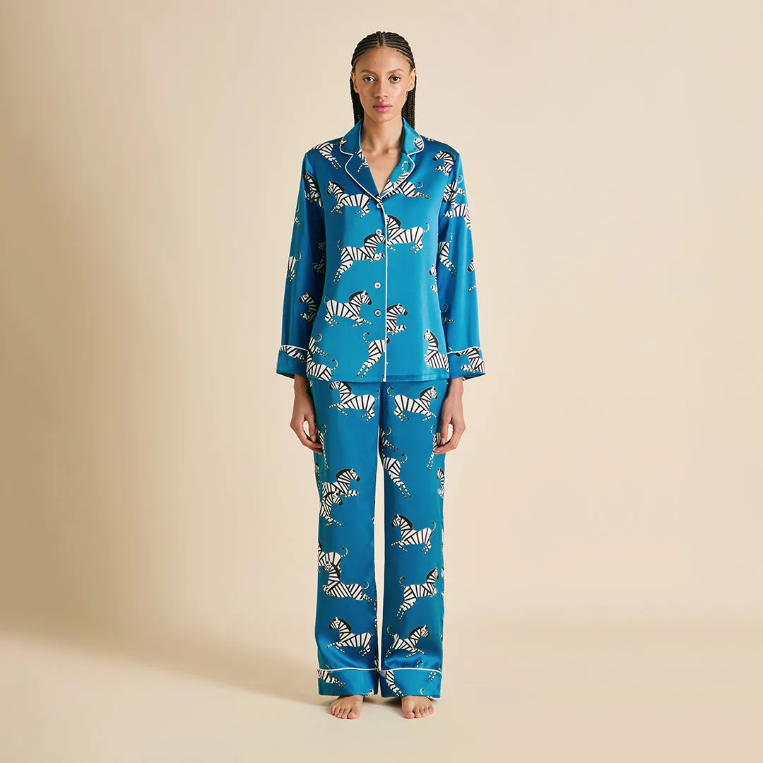 Lila Zora Blue Zebra Pajamas