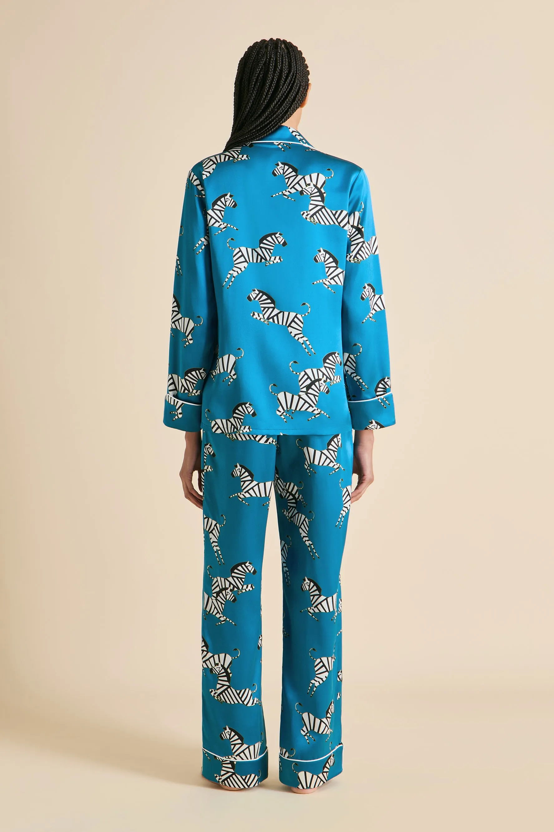 Lila Zora Blue Zebra Pajamas