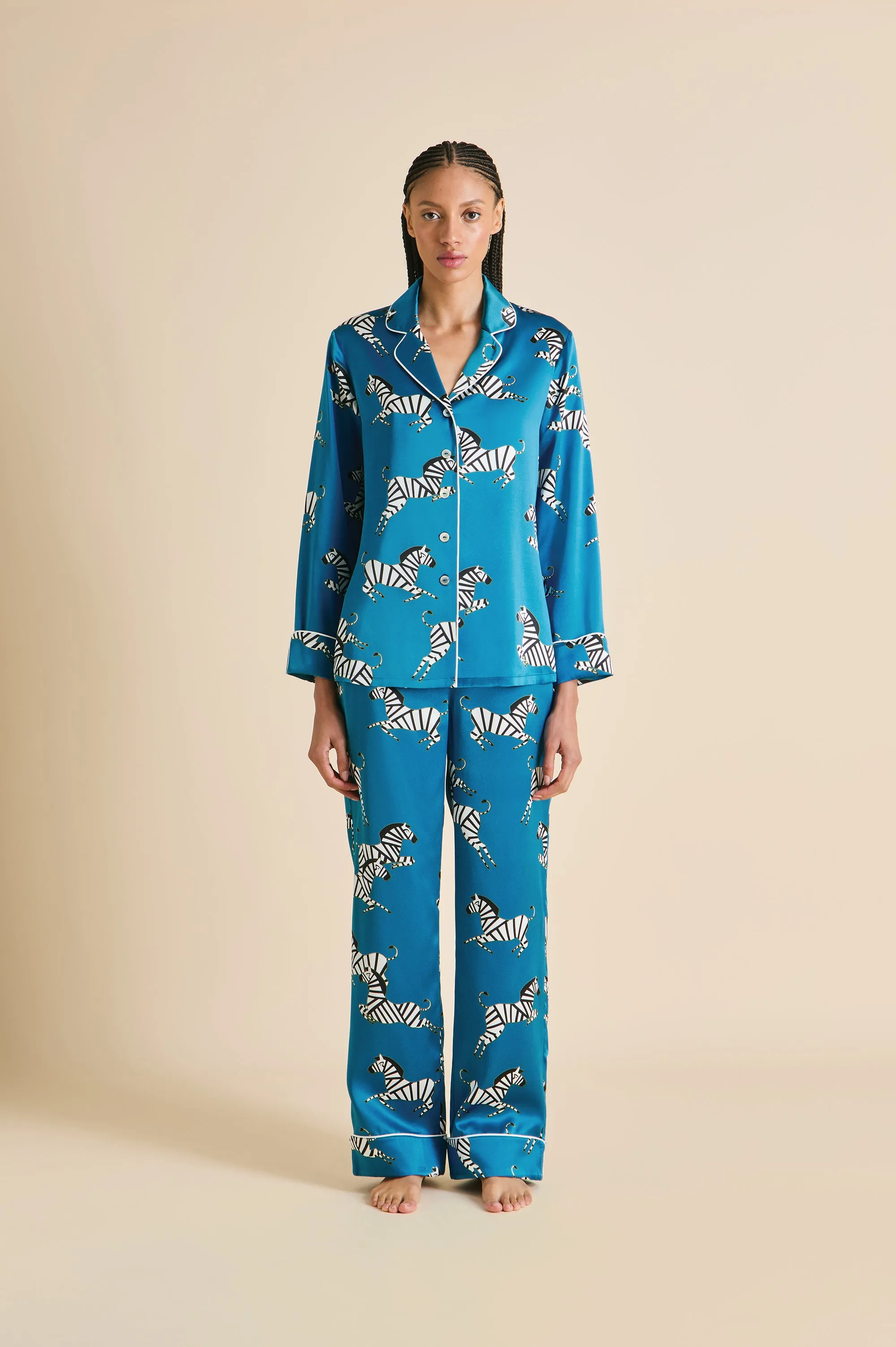 Lila Zora Blue Zebra Pajamas