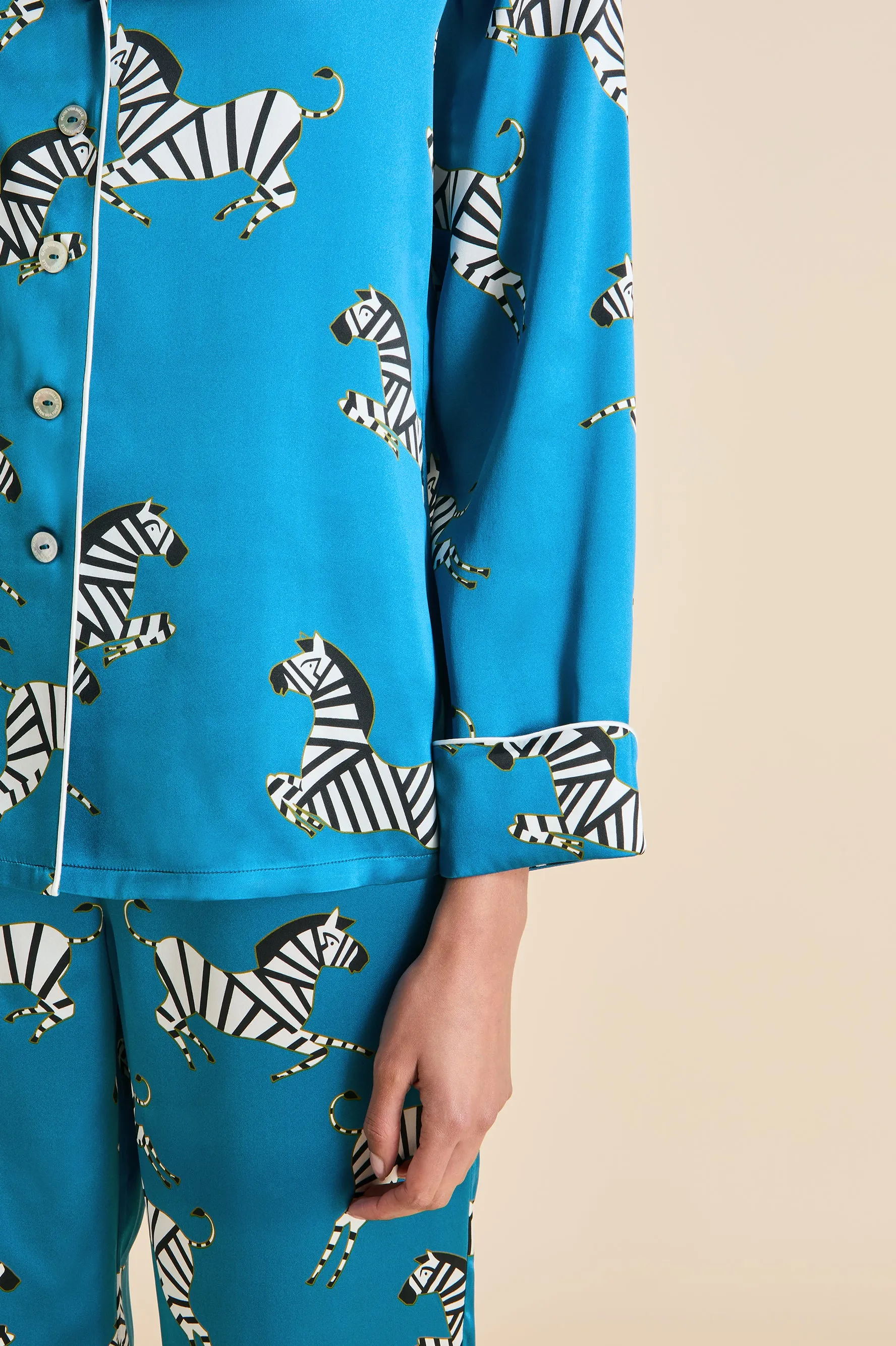 Lila Zora Blue Zebra Pajamas