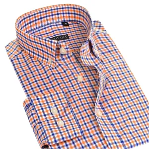 Men's Button Down Cotton Checkered Shirt