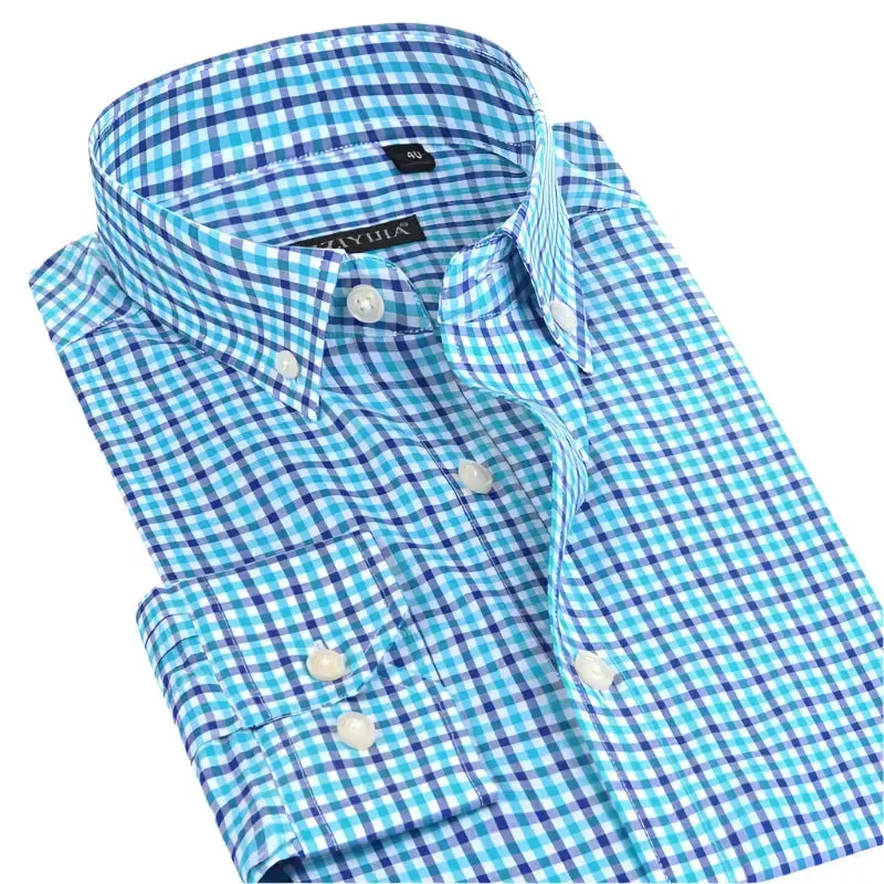 Men's Button Down Cotton Checkered Shirt