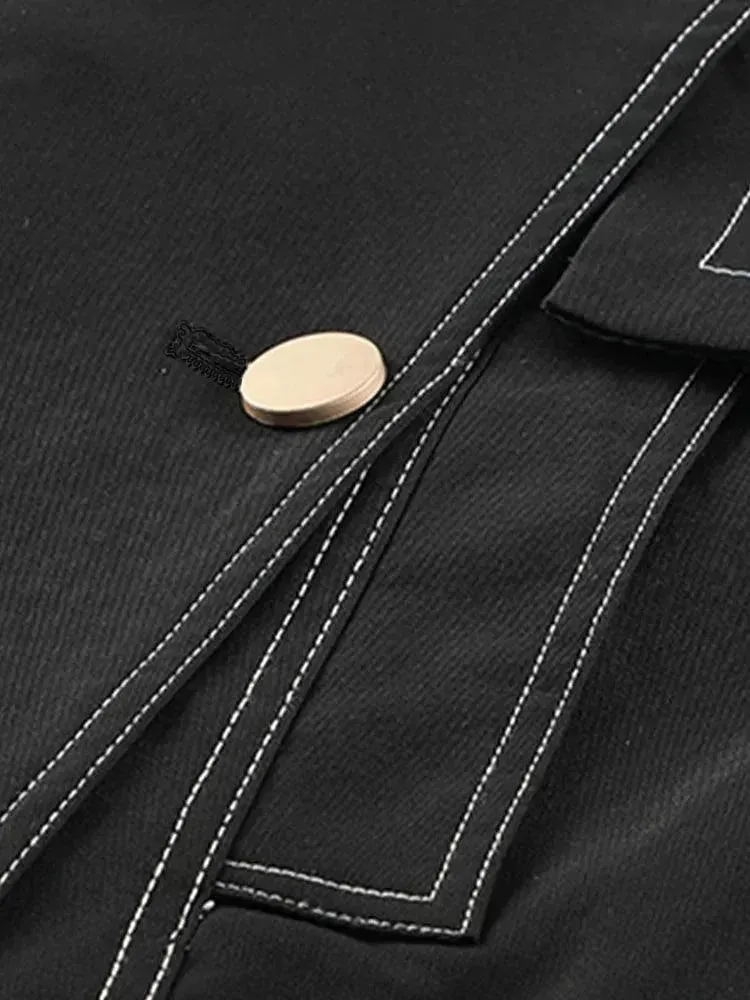 Men's Casual Loose Double-Breasted Trench Overcoat