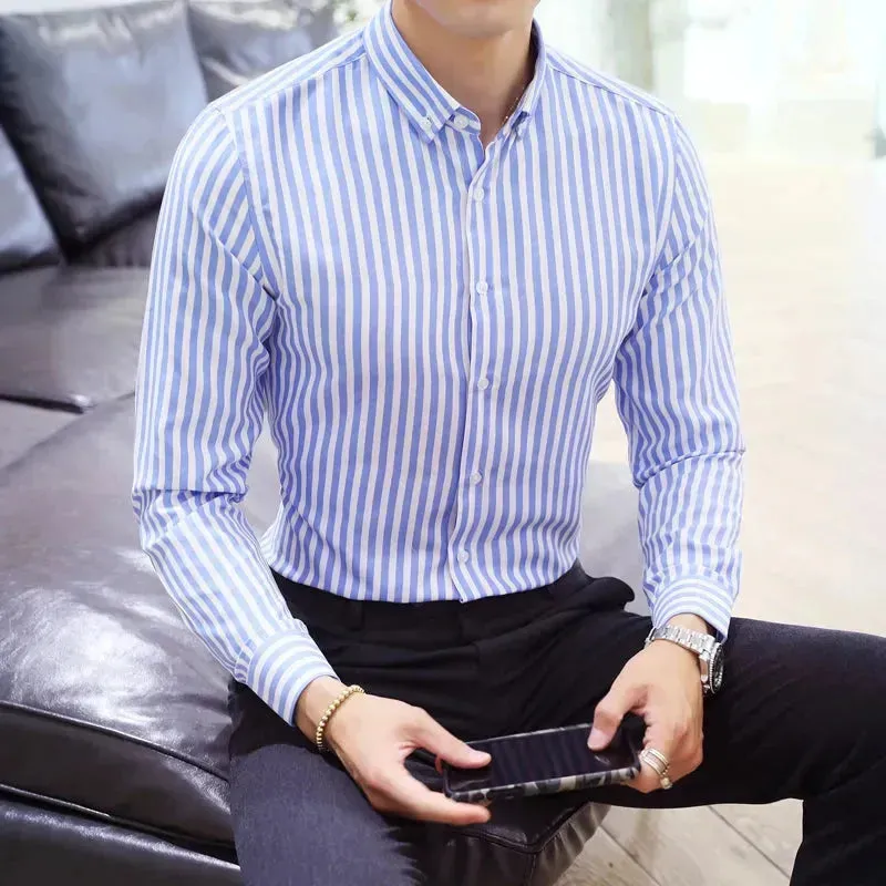 Men's Formal Striped Dress Shirt