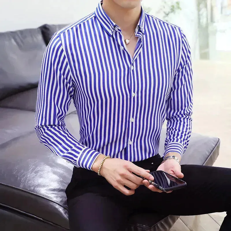 Men's Formal Striped Dress Shirt