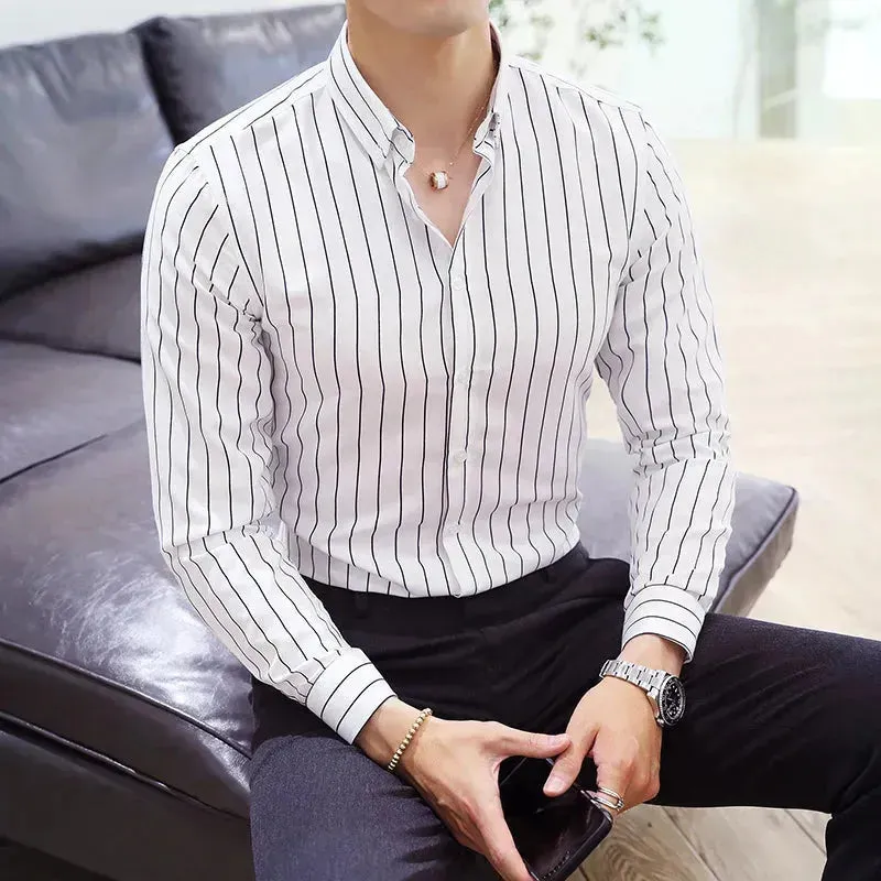 Men's Formal Striped Dress Shirt