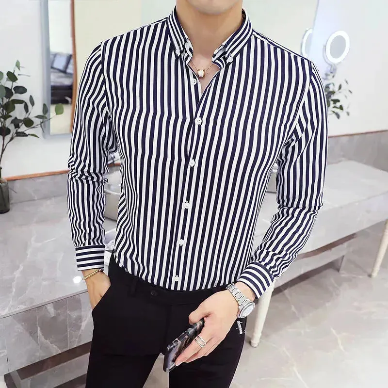 Men's Formal Striped Dress Shirt