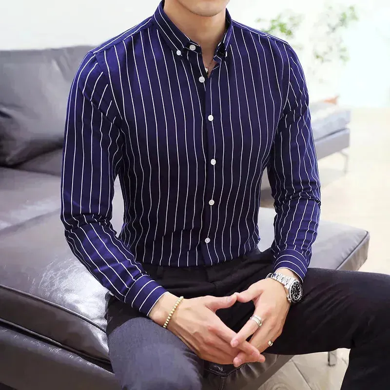 Men's Formal Striped Dress Shirt