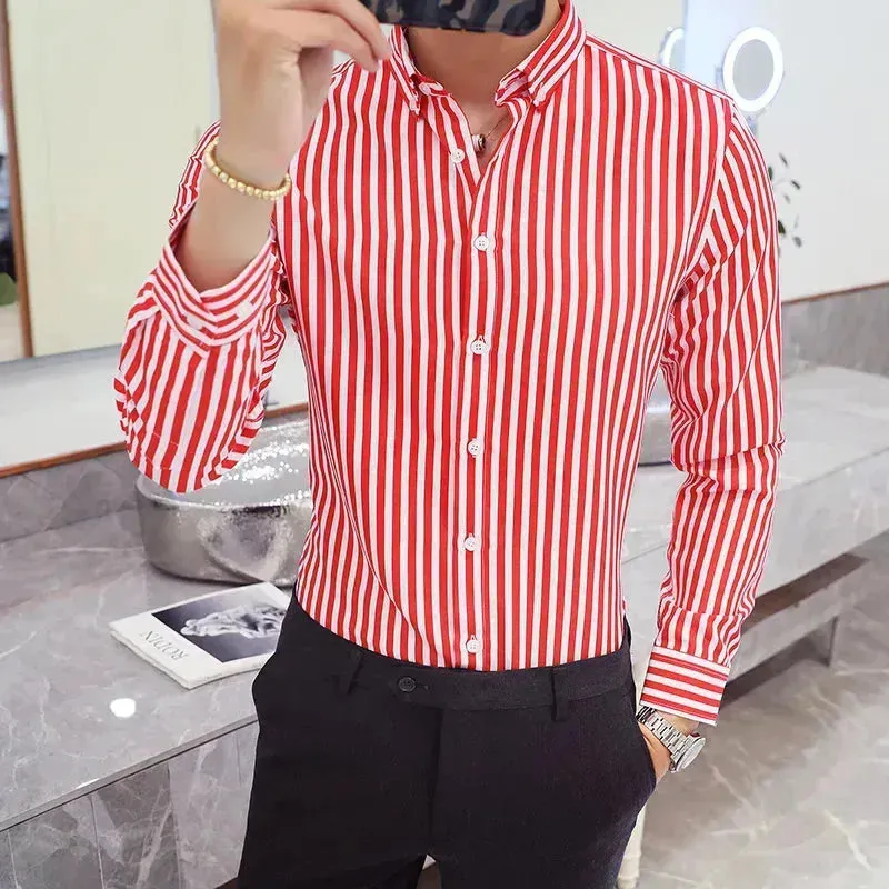 Men's Formal Striped Dress Shirt