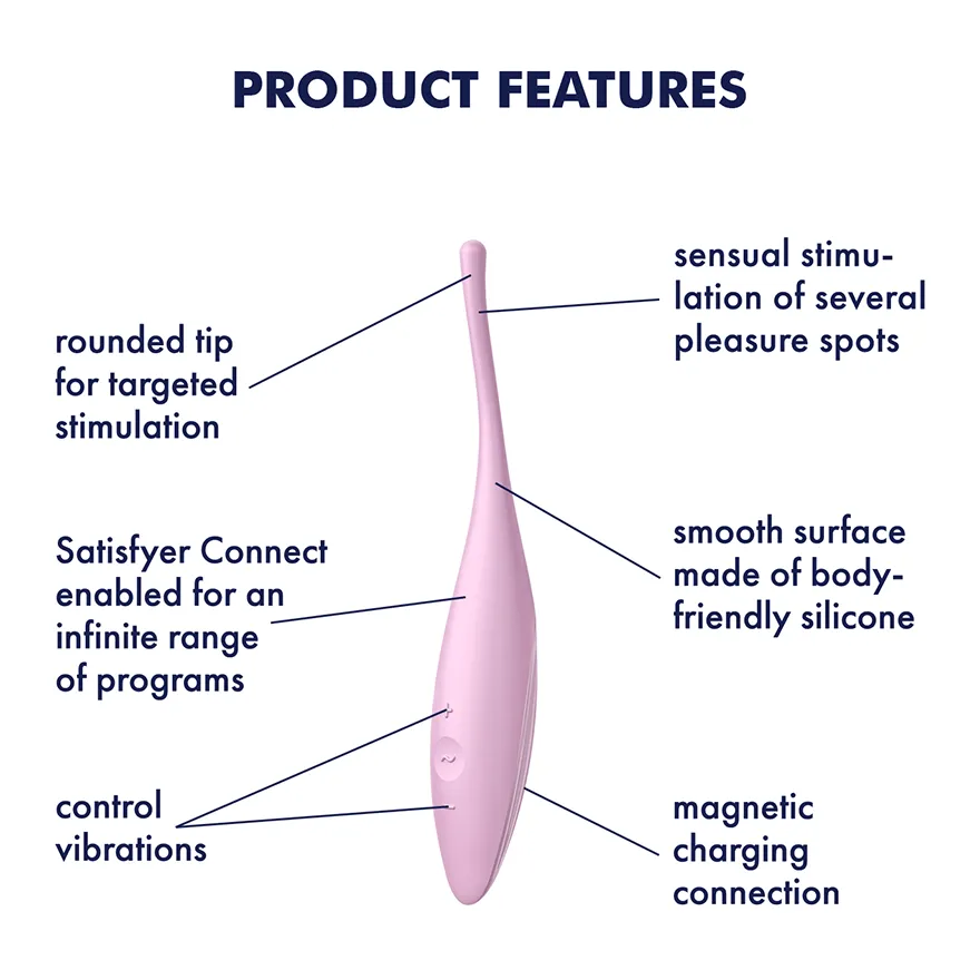 Satisfyer Twirling Joy Clitoral Stimulator App Control Tip Vibrator USB Sex Toy