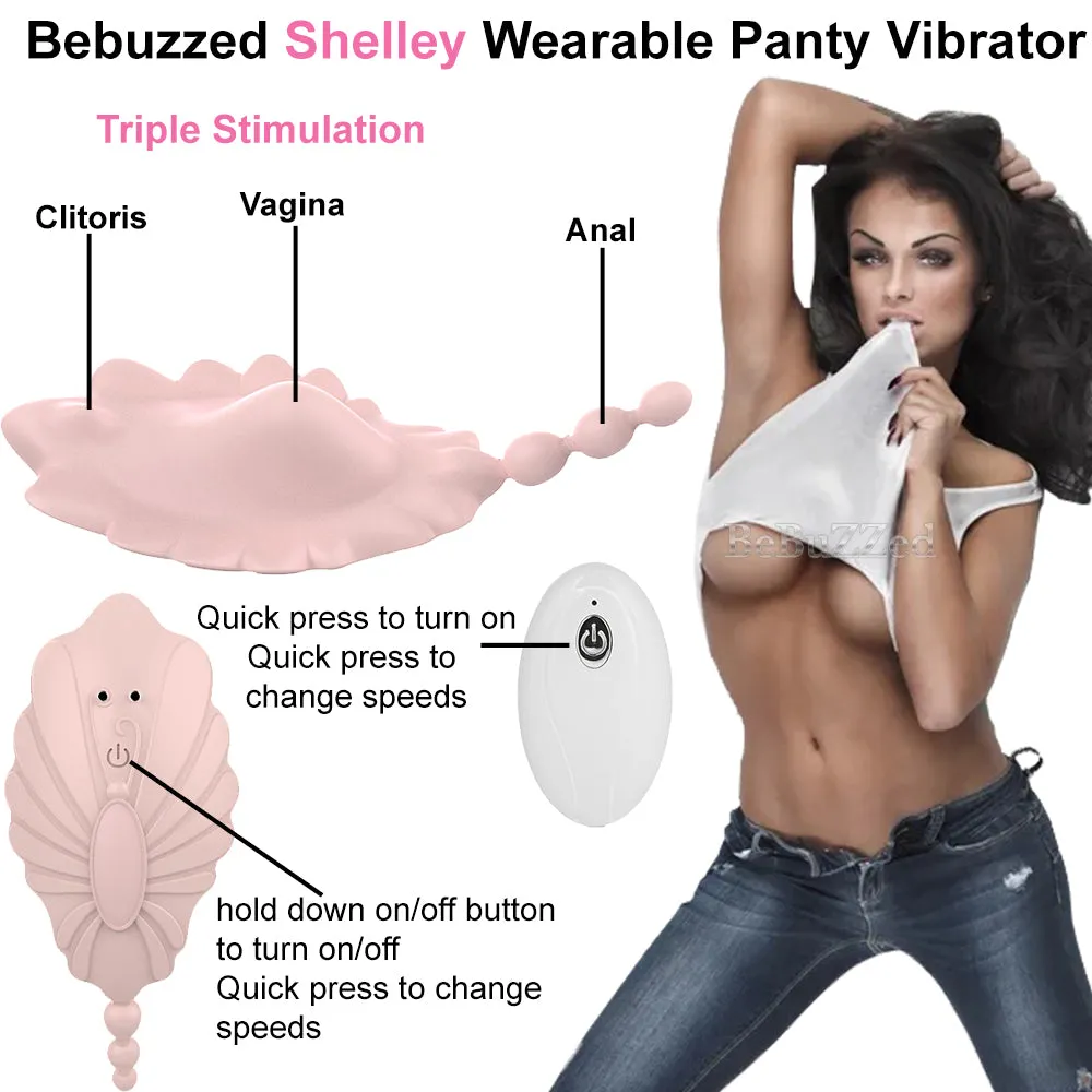Shelly Wearable Panty Vibrator Clitoral Stimulator Remote Controlled USB Pink
