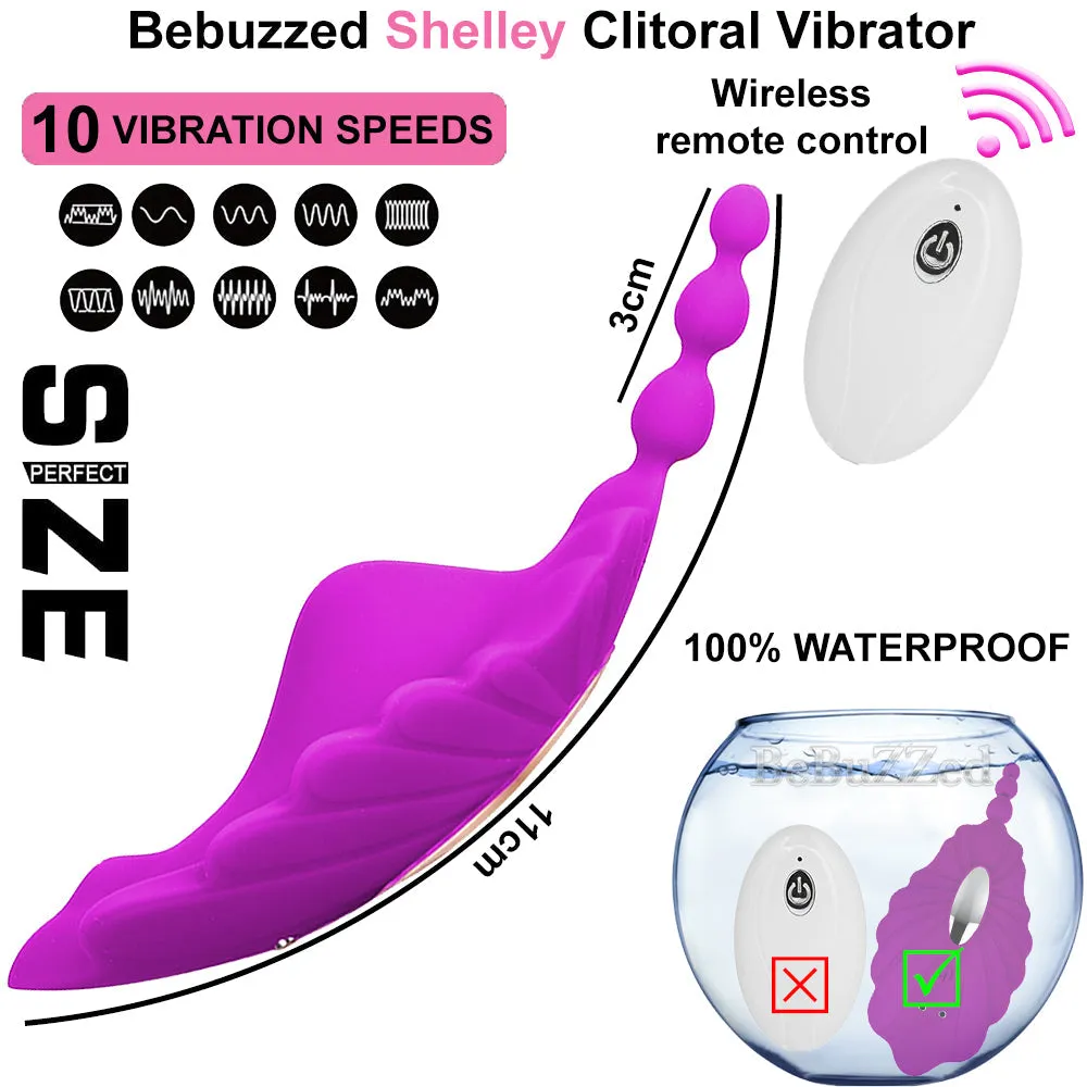 Shelly Wearable Panty Vibrator Clitoral Stimulator Remote Controlled USB Purple