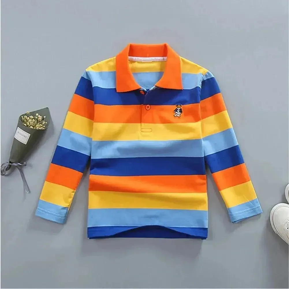 Striped Logo Polo Shirt for Kids