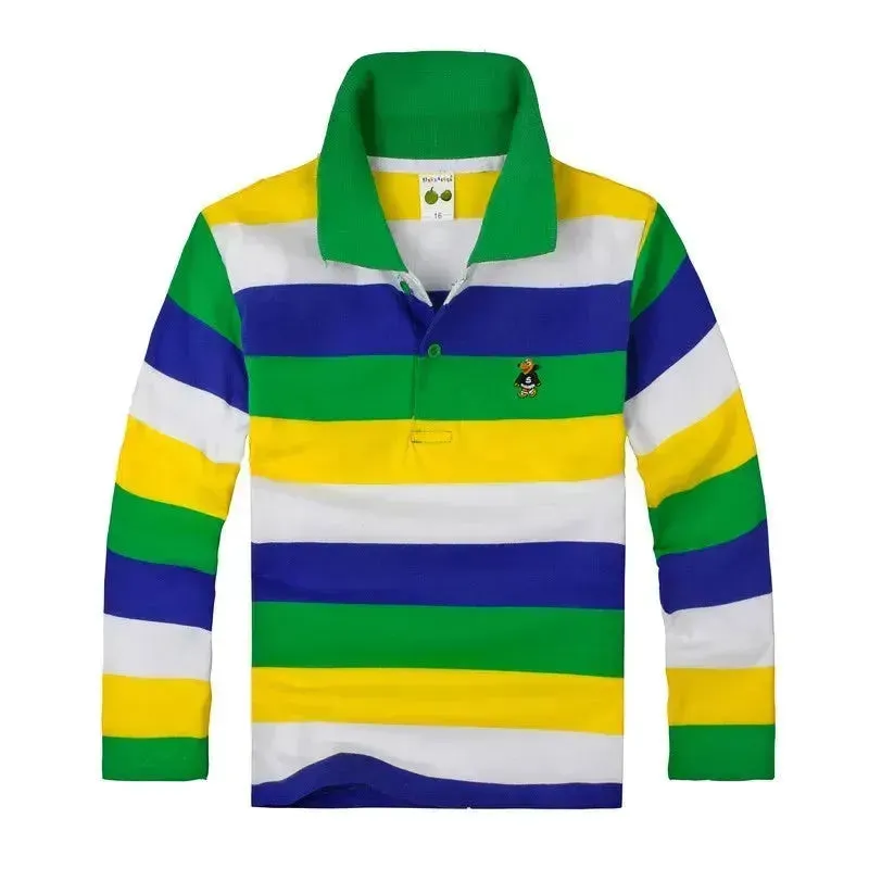Striped Long Sleeve Polo Shirt for Kids