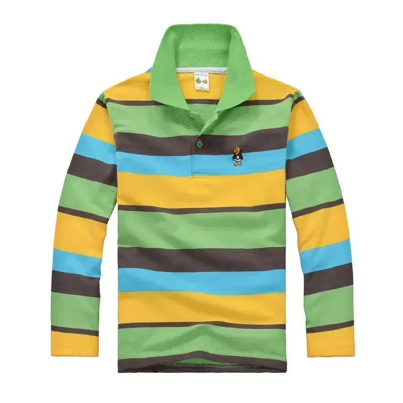 Striped Long Sleeve Polo Shirt for Kids