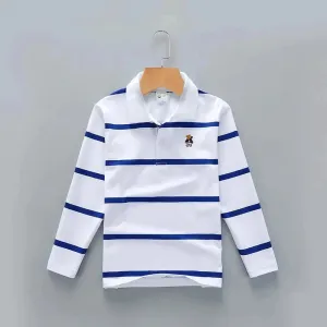 Striped Polyester Polo Shirt for Kids