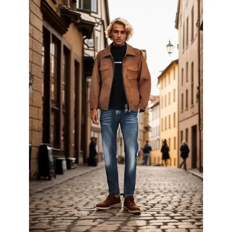 Suede Trucker Jacket for Men