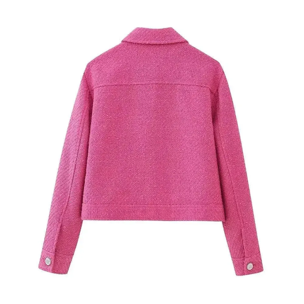 Vintage Women Cropped Tweed Jacket