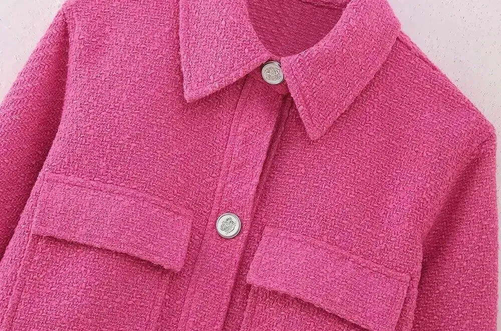 Vintage Women Cropped Tweed Jacket