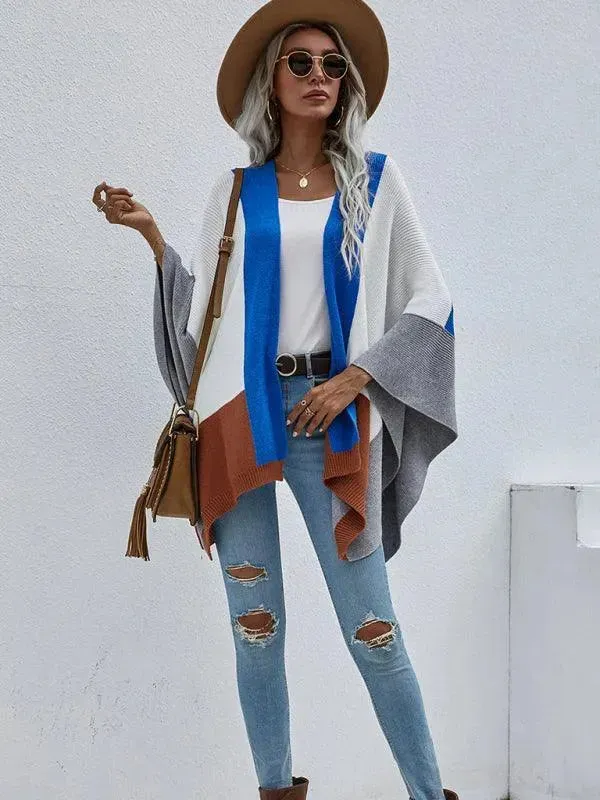 Women Plaid Oversized Loose Poncho